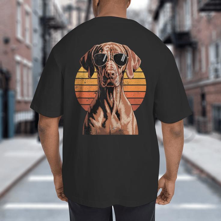 Cool Retro Vizsla Dog Mom Dad Vintage Pet Lovers Big And Tall Men's T-Shirt Back Print