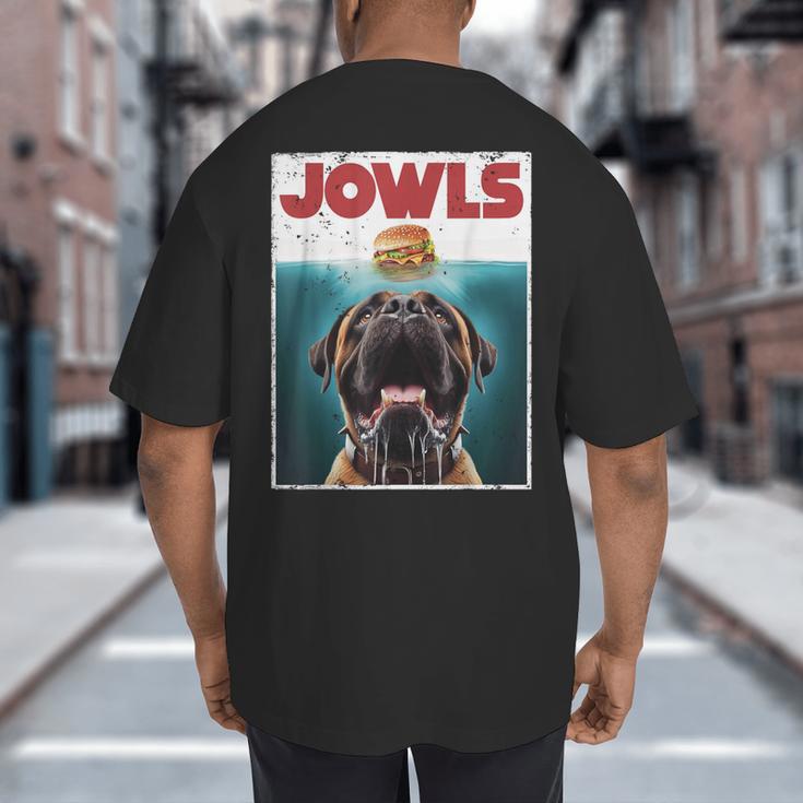 Cute English Mastiff Jowls Burger Bullmastiff Dog Mom Dad Big And Tall Men's T-Shirt Back Print