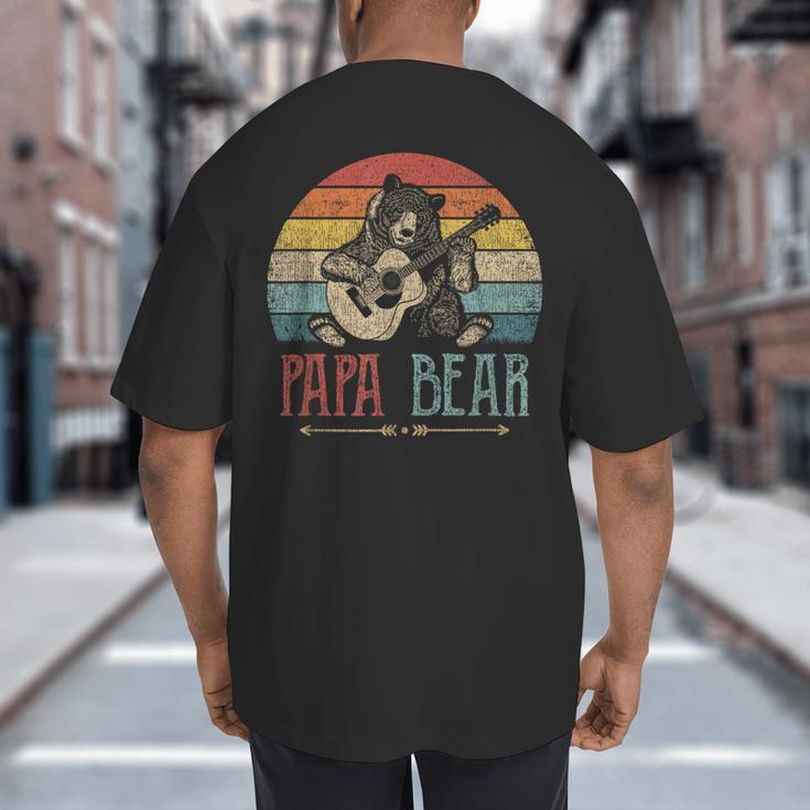 Cute Papa Bear Vintage Father's Day Retro Dad Guitar Big And Tall Men's T-Shirt Back Print Cute Papa Bear Vintage Father's Day Retro Dad Guitar Big And Tall Men's T-Shirt Back Print