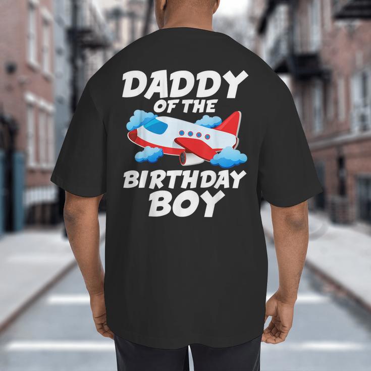 Dad Of The Birthday Boy Airplane Big And Tall Men's T-Shirt Back Print