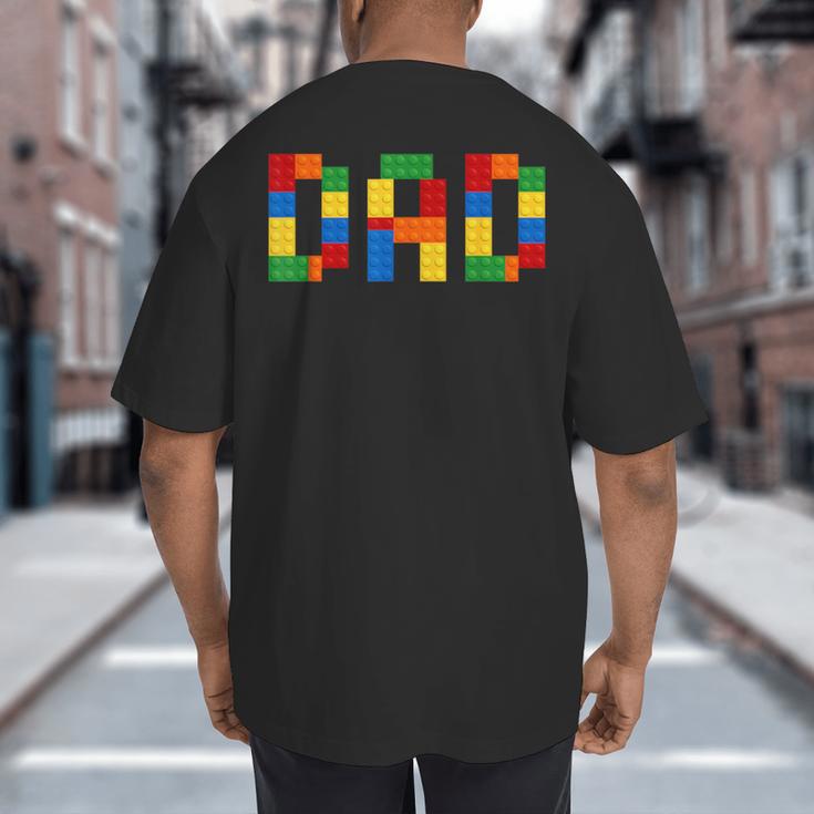 Dad Of The Birthday Boy Building Blocks Bricks Builder Big And Tall Men's T-Shirt Back Print