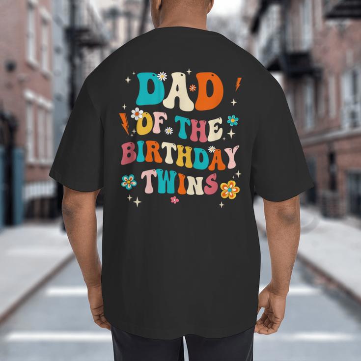 Dad Of The Birthday Twins Boys Girls Party Retro Bday Big And Tall Men's T-Shirt Back Print