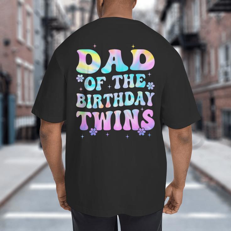Dad Of The Birthday Twins Girls Kids Party Retro Bday Big And Tall Men's T-Shirt Back Print