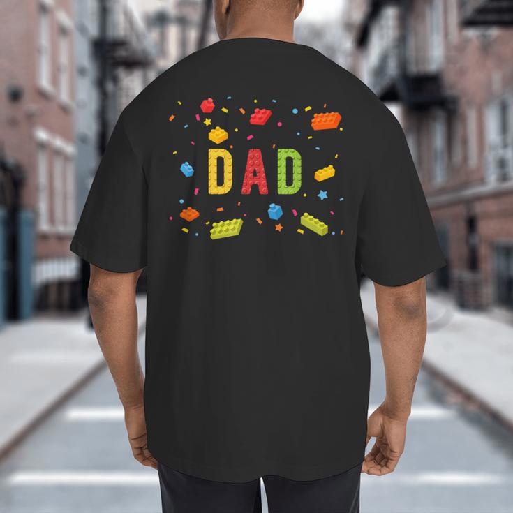 Dad Building Blocks Birthday Boy Big And Tall Men's T-Shirt Back Print