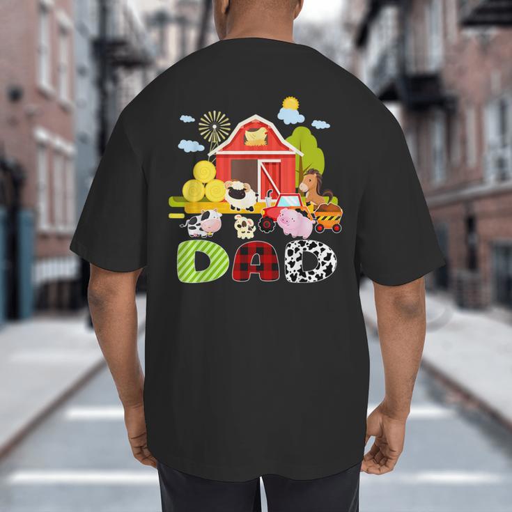 Dad Farm Animal Birthday Family Matching Party Big And Tall Men's T-Shirt Back Print Dad Farm Animal Birthday Family Matching Party Big And Tall Men's T-Shirt Back Print