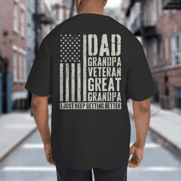 Dad Grandpa Veteran Great Grandpa Big And Tall Men's T-Shirt Back Print