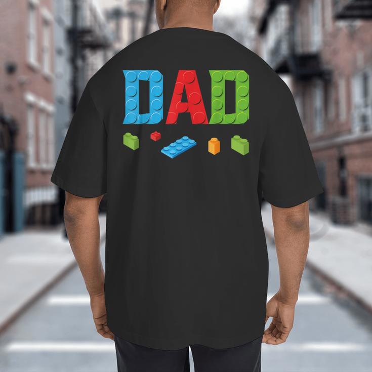 Dad Master Builder Building Bricks Blocks Family Set Parents Small Big And Tall Men's T-Shirt Back Print Dad Master Builder Building Bricks Blocks Family Set Parents Small Big And Tall Men's T-Shirt Back Print