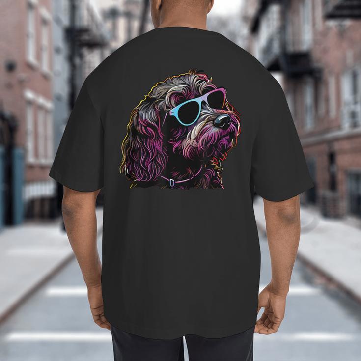 Dad Mom Cool Dog Sunglasses Cockapoo Big And Tall Men's T-Shirt Back Print Dad Mom Cool Dog Sunglasses Cockapoo Big And Tall Men's T-Shirt Back Print