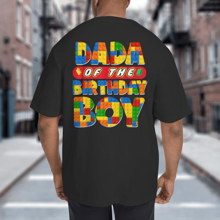 Dad And Mom Dada Birthday Boy Building Bricks Family Party Big And Tall Men's T-Shirt Back Print Dad And Mom Dada Birthday Boy Building Bricks Family Party Big And Tall Men's T-Shirt Back Print