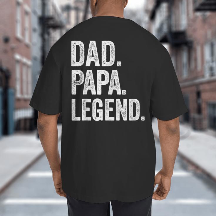 Dad Papa Legend Vintage Distressed Bold Papa Graphic Big And Tall Men's T-Shirt Back Print