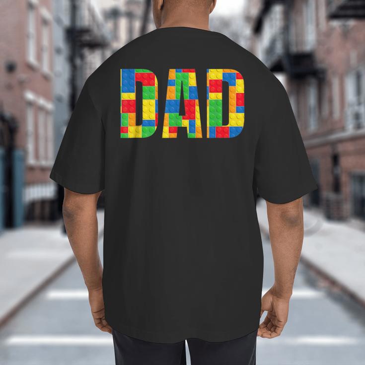 Dad Parent Brick Master Builder Building Blocks Set FamilyBig And Tall Men's T-Shirt Back Print Dad Parent Brick Master Builder Building Blocks Set FamilyBig And Tall Men's T-Shirt Back Print