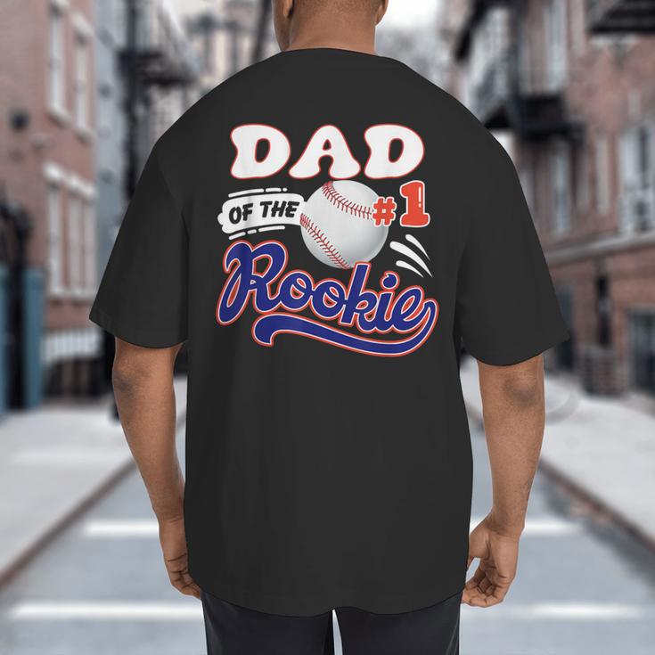 Dad Rookie Of Year 1st Birthday Baseball Theme Matching Big And Tall Men's T-Shirt Back Print