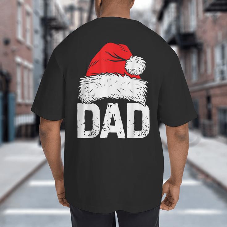 Dad Santa Christmas Family Matching Pajamas Papa Xmas Father Short Sleeve Big And Tall Men's T-Shirt Back Print