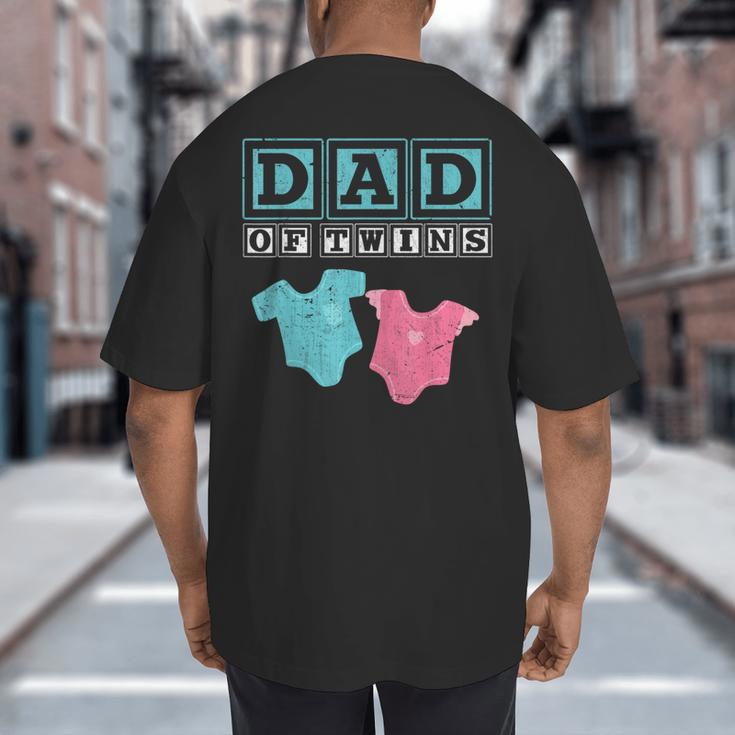 Dad Of Twins Family Daddy Fathers Day Future Parents Big And Tall Men's T-Shirt Back Print