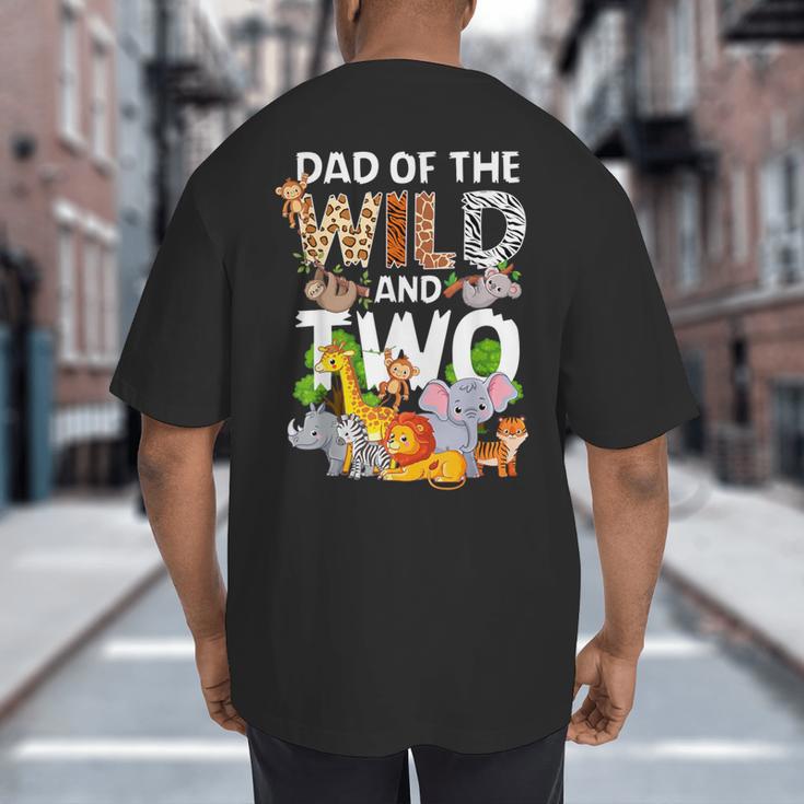 Dad Of The Wild Two Zoo 2nd Birthday Safari Jungle Animal Big And Tall Men's T-Shirt Back Print Dad Of The Wild Two Zoo 2nd Birthday Safari Jungle Animal Big And Tall Men's T-Shirt Back Print