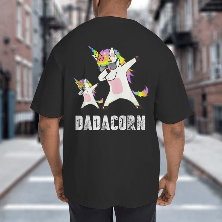 Dadacorn Shirt Unicorn Dad And Baby Best Father Big And Tall Men's T-Shirt Back Print