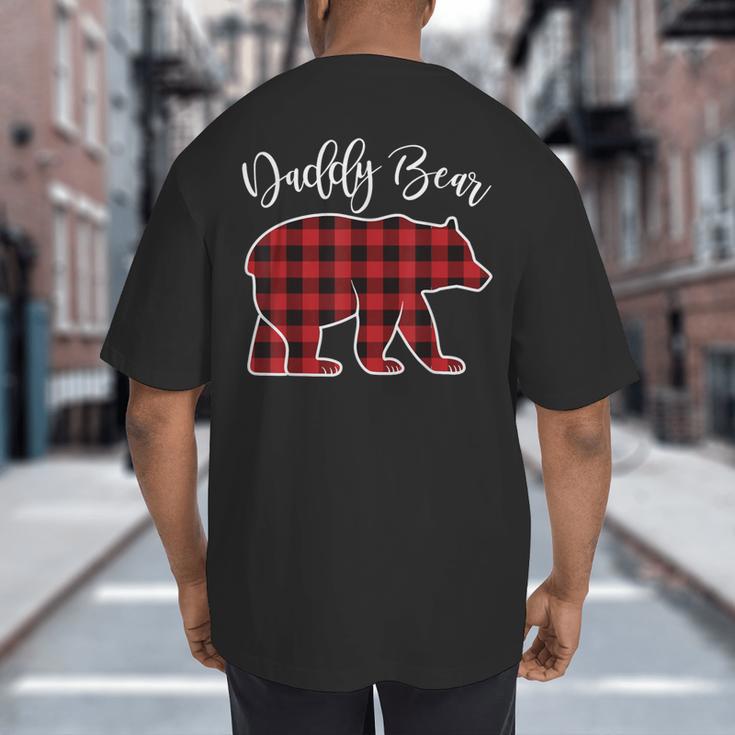 Daddy Dad Bear Pajama Red Buffalo Xmas Family Christmas Big And Tall Men's T-Shirt Back Print