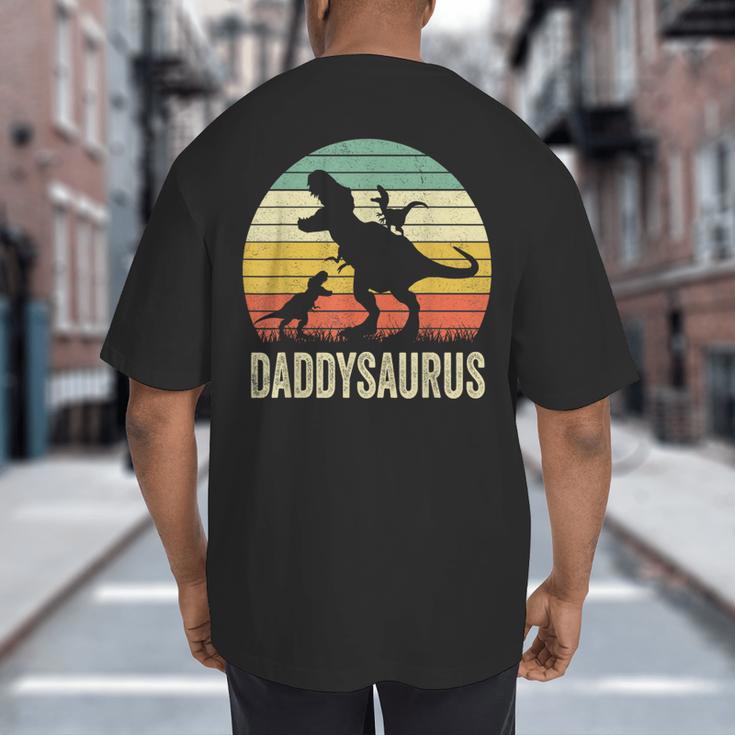 Daddy Dinosaur Daddysaurus 2 Kids For Dad Big And Tall Men's T-Shirt Back Print