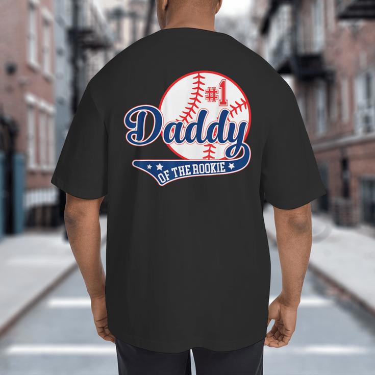 Daddy Of Rookie 1st Birthday Baseball Theme Matching Party Big And Tall Men's T-Shirt Back Print