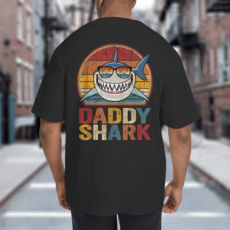 Daddy Shark Retro Shark Shirt Pajamas For Dad Dad Big And Tall Men's T-Shirt Back Print Daddy Shark Retro Shark Shirt Pajamas For Dad Dad Big And Tall Men's T-Shirt Back Print