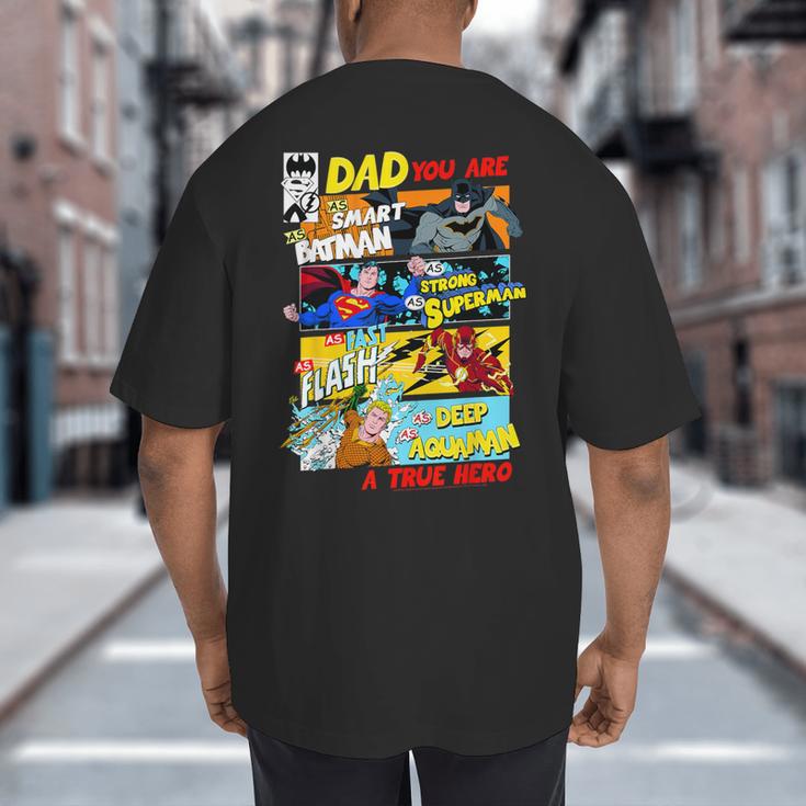 DC Comics Father's Day Justice League Dad Attributes Big And Tall Men's T-Shirt Back Print