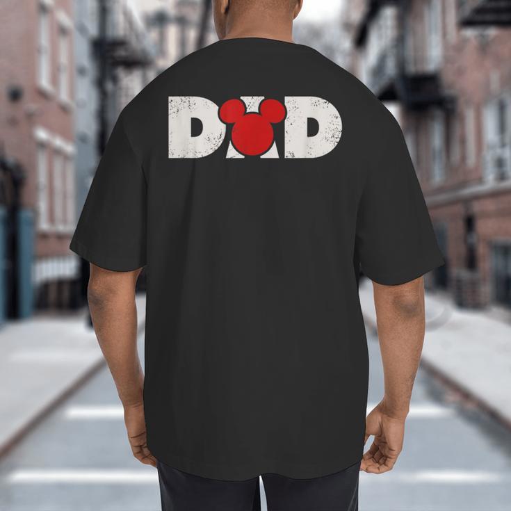 Disney Mickey And Friends Dad Mickey Distressed Text Logo Big And Tall Men's T-Shirt Back Print