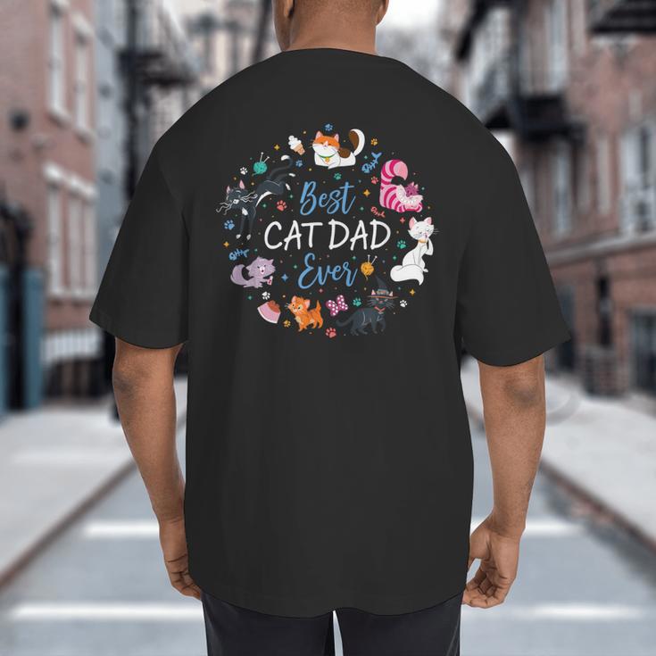 Disney Pet Parent Father’s Day Disney Cats Best Cat Dad Ever Big And Tall Men's T-Shirt Back Print