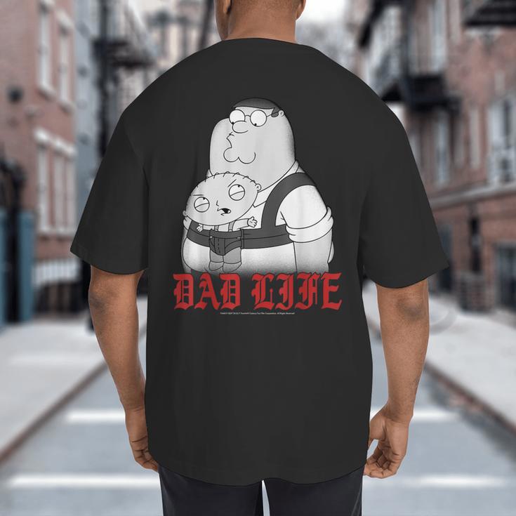 Family Guy Peter Stewie Dad Life Distressed Big Chest Logo Big And Tall Men's T-Shirt Back Print