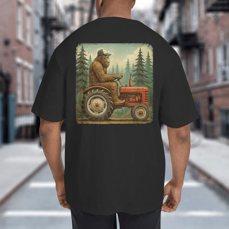 Farmer Men Tractor Rancher Farm Dad Distressed Big And Tall Men's T-Shirt Back Print