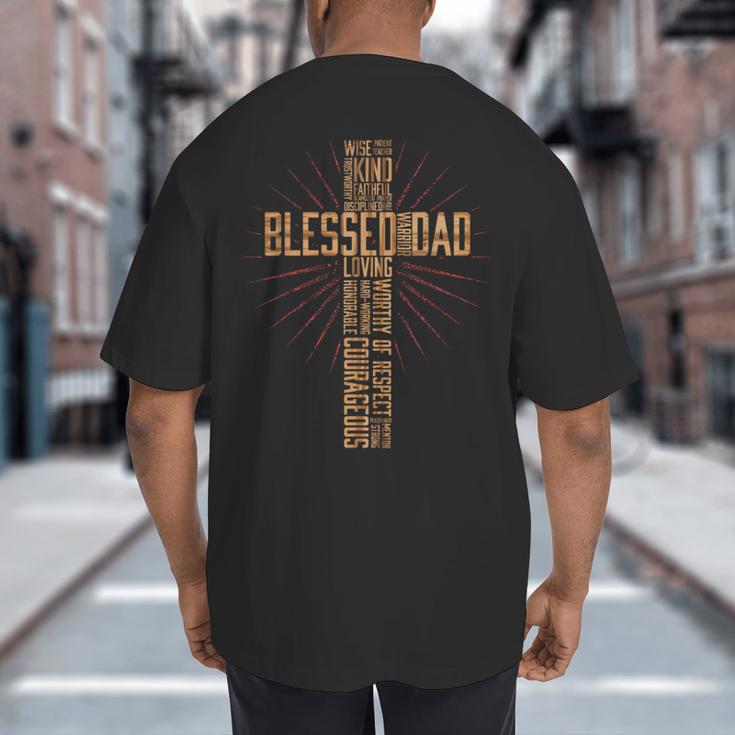 Father's Day For Dad Husband Blessed Dad Christian Big And Tall Men's T-Shirt Back Print