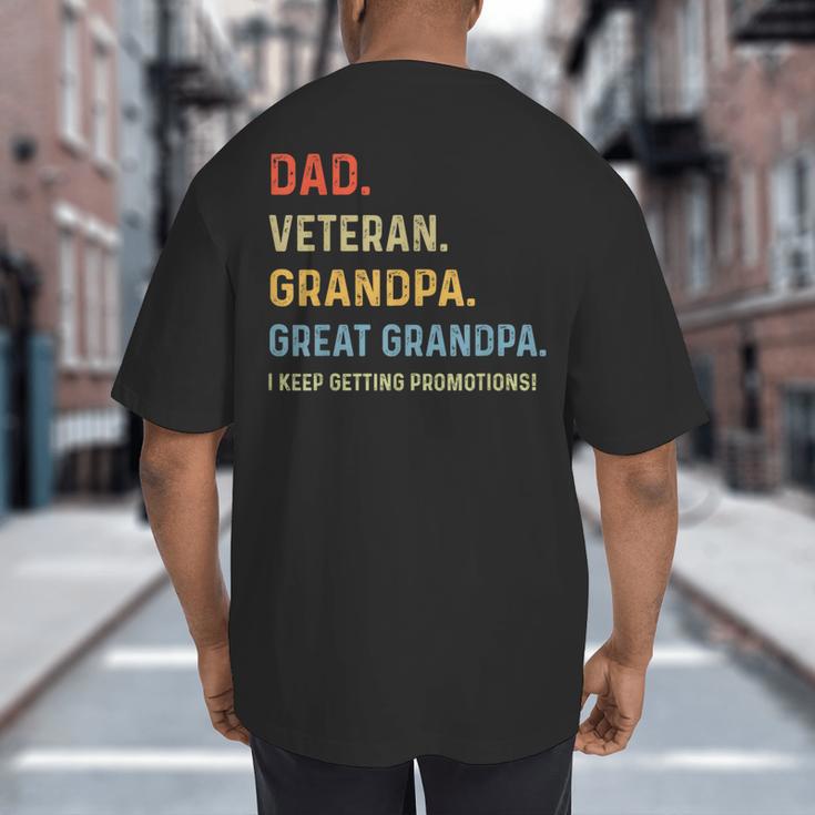 Fathers Day Dad Veteran Grandpa Great Grandpa Big And Tall Men's T-Shirt Back Print