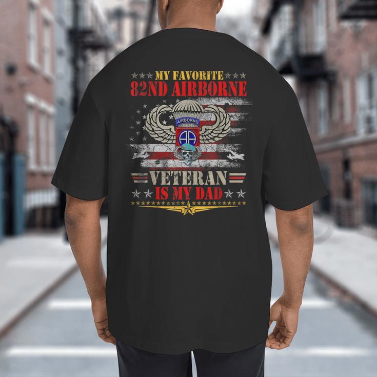 My Favorite 82nd Airborne Is My Dad Veteran Father's Day Big And Tall Men's T-Shirt Back Print
