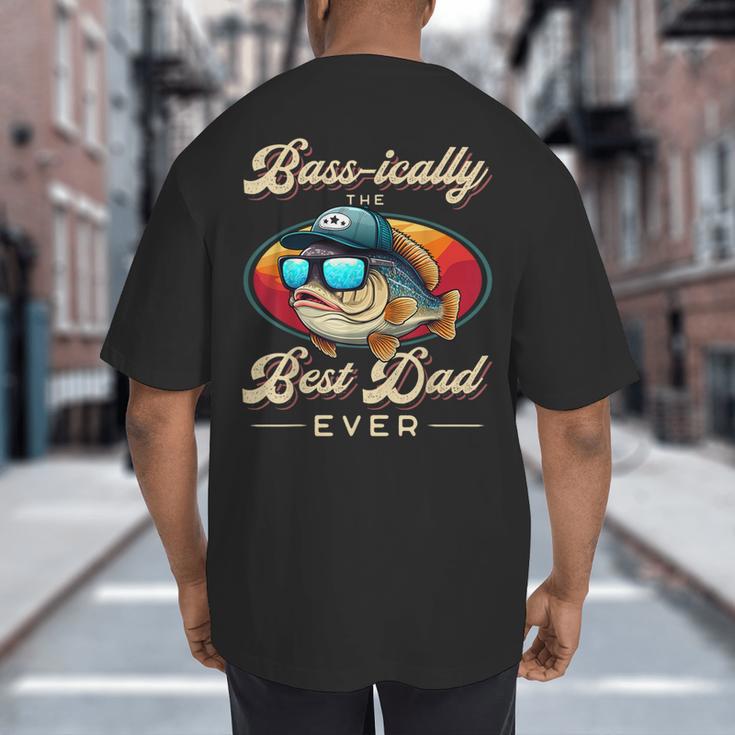 Fishing Father's Day Dad Fisherman Birthday Graphic Big And Tall Men's T-Shirt Back Print