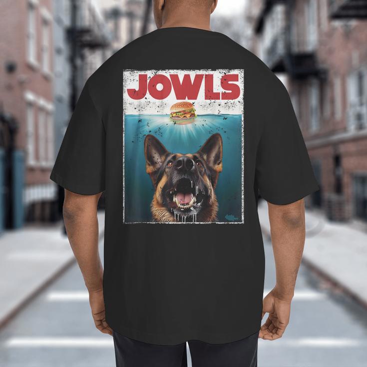 German Shepherd Jowls Hamburger GSG Dog Mom Dog Dad Big And Tall Men's T-Shirt Back Print German Shepherd Jowls Hamburger GSG Dog Mom Dog Dad Big And Tall Men's T-Shirt Back Print