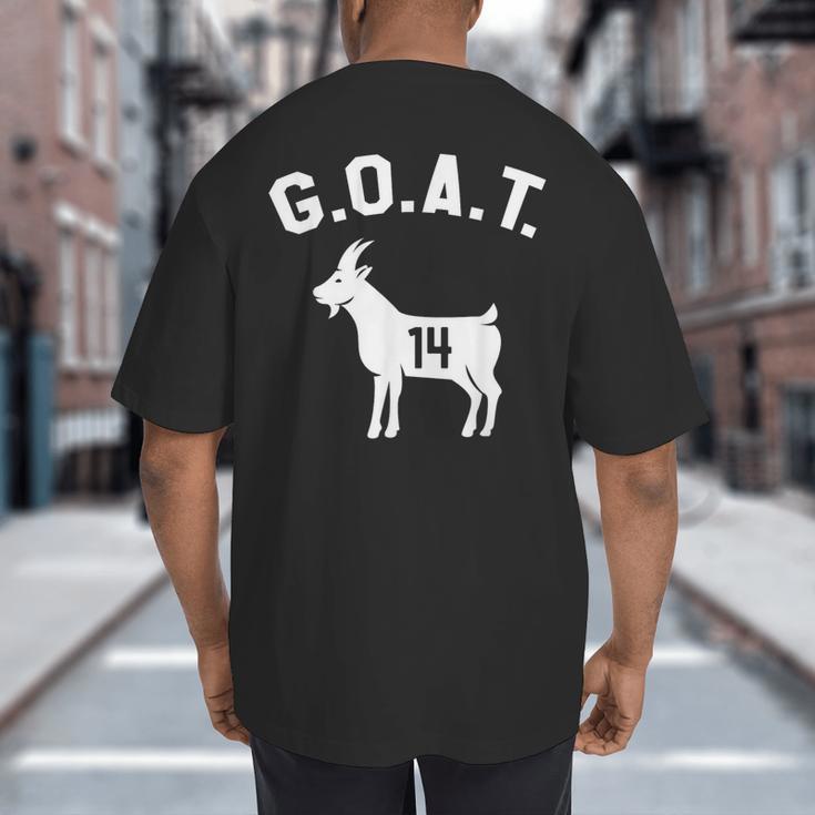 GOAT Number 14 Greatest Of All Time Dad Joke Big And Tall Men's T-Shirt Back Print