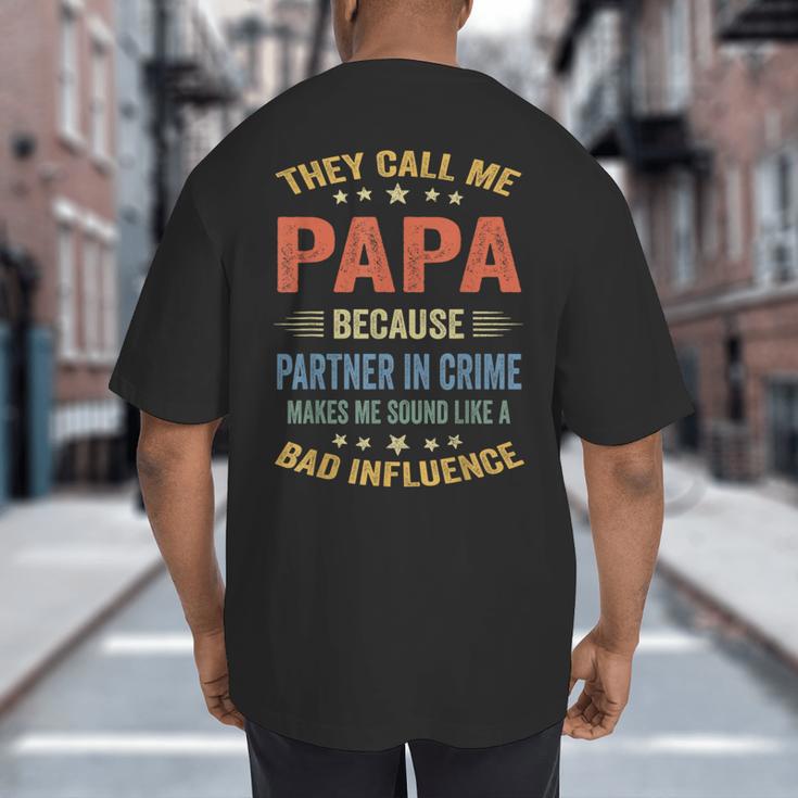 Grandpa Shirts Dad Partner In Crime Shirt Big And Tall Men's T-Shirt Back Print