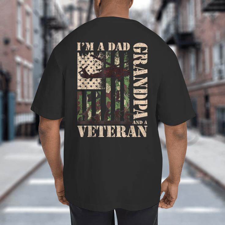 Grandpa Veteran Fathers Day Dad Veteran Camo American Flag Big And Tall Men's T-Shirt Back Print Grandpa Veteran Fathers Day Dad Veteran Camo American Flag Big And Tall Men's T-Shirt Back Print