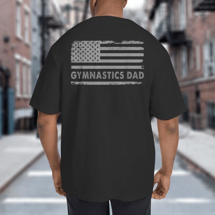 Gymnast Cheer Dad Gymnastics Dad US Flag Gymnastics Dad For Fathers Short Sleeve Small Big And Tall Men's T-Shirt Back Print
