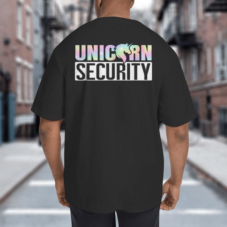 Halloween Mom Dad Daughter Adult Costume Unicorn Security Big And Tall Men's T-Shirt Back Print Halloween Mom Dad Daughter Adult Costume Unicorn Security Big And Tall Men's T-Shirt Back Print