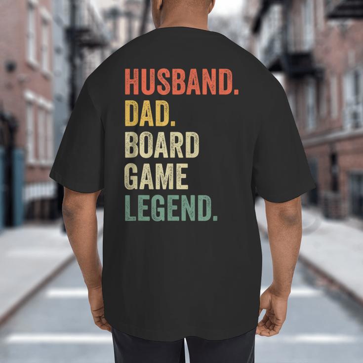 Husband Dad Board Game Night Legend Father Vintage Big And Tall Men's T-Shirt Back Print