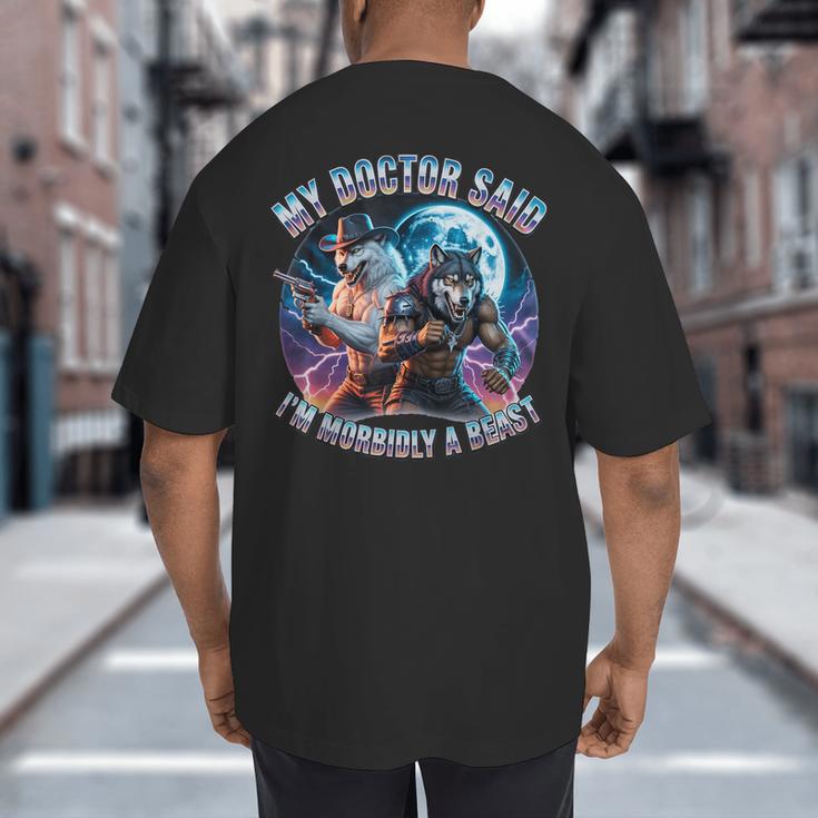 I'm A Beast Alpha Man Alpha Wolves Jokes Dad Papa Alpha Wolf Big And Tall Men's T-Shirt Back Print I'm A Beast Alpha Man Alpha Wolves Jokes Dad Papa Alpha Wolf Big And Tall Men's T-Shirt Back Print