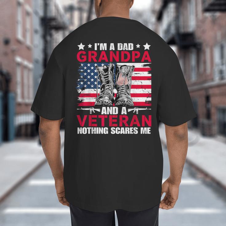 I'm A Dad Grandpa And Veteran Papa Grandpa Fathers Day Men Big And Tall Men's T-Shirt Back Print