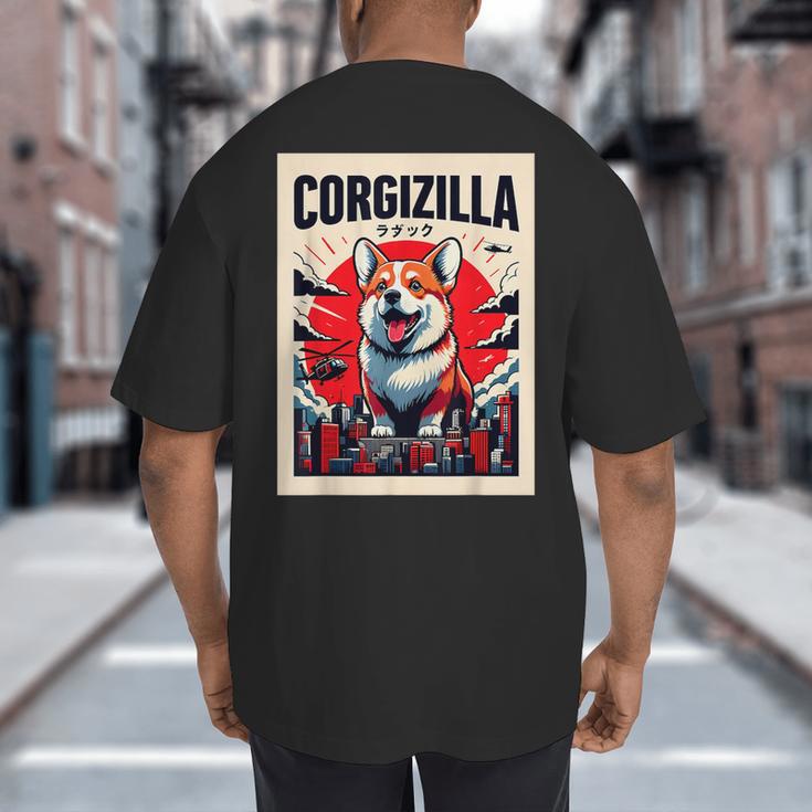 Japanese Art Corgi Dog Mom Dad Big And Tall Men's T-Shirt Back Print