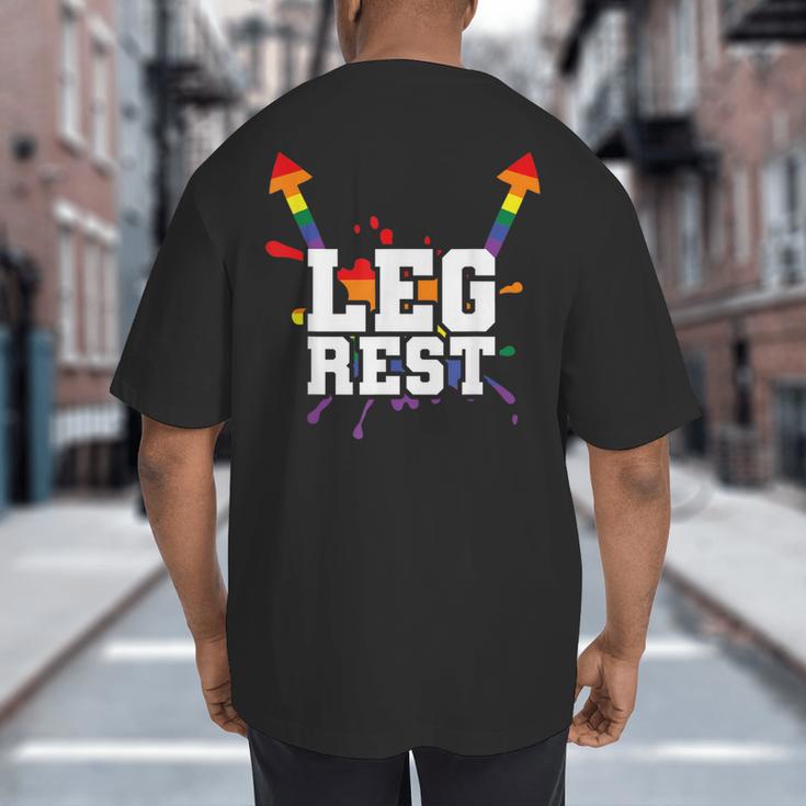 Leg Rest Naughty Dad Joke Vagitarian Lesbian Big And Tall Men's T-Shirt Back Print