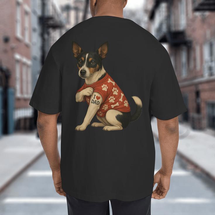 I Love Dad Tattoo Rat Terrier Dad Big And Tall Men's T-Shirt Back Print I Love Dad Tattoo Rat Terrier Dad Big And Tall Men's T-Shirt Back Print