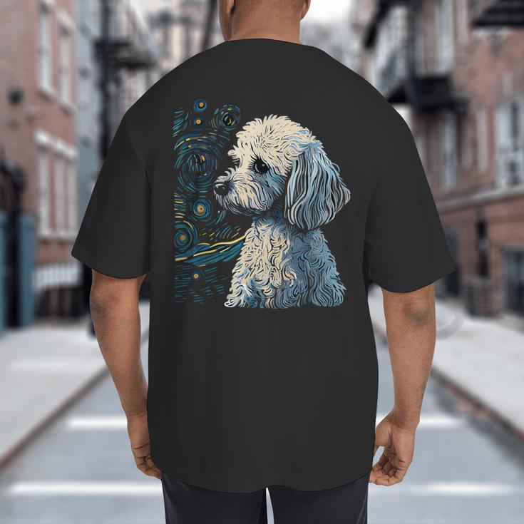 Maltipoo Starry Night Van Gogh Maltipoo Mom Dad Owner Big And Tall Men's T-Shirt Back Print