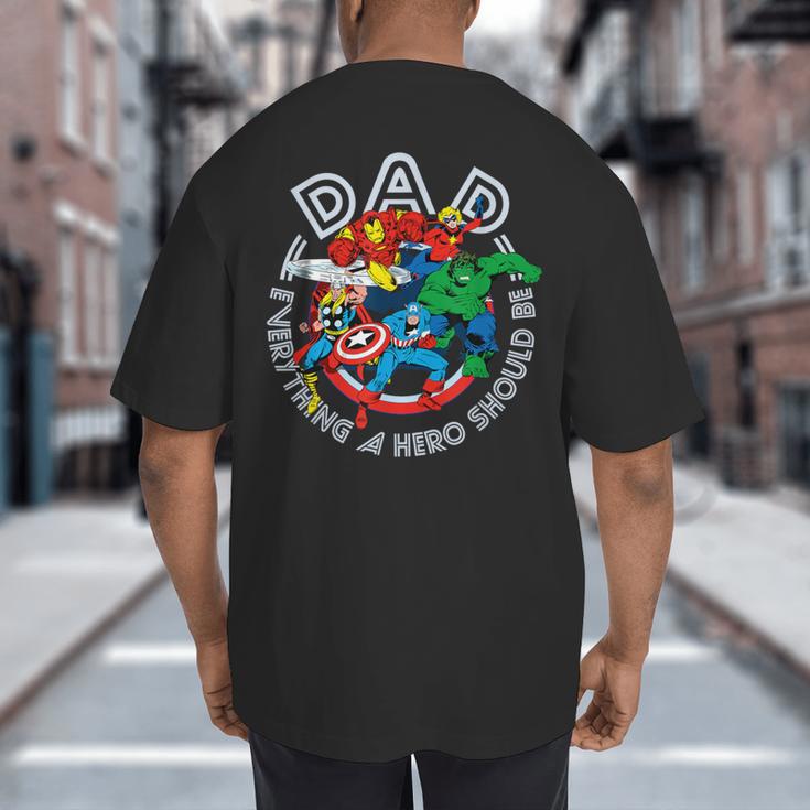Marvel Comics Retro Classic Father's Day Avengers Hero Dad Big And Tall Men's T-Shirt Back Print
