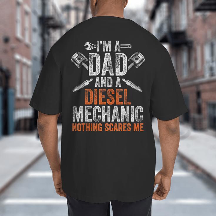For Men Father's Day Halloween Diesel Mechanic Dad Big And Tall Men's T-Shirt Back Print