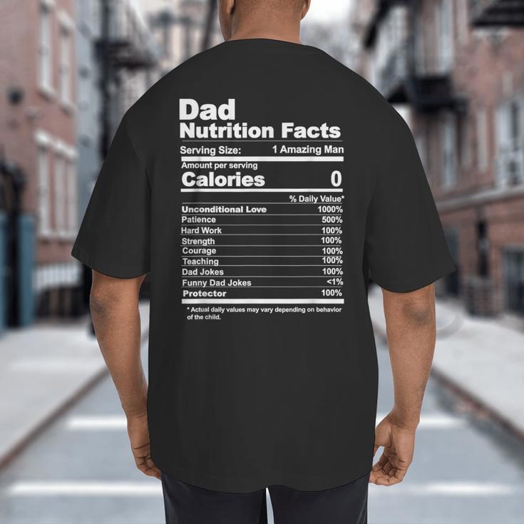 Miftees Fathers Day Tees Dad Nutrition Facts Big And Tall Men's T-Shirt Back Print