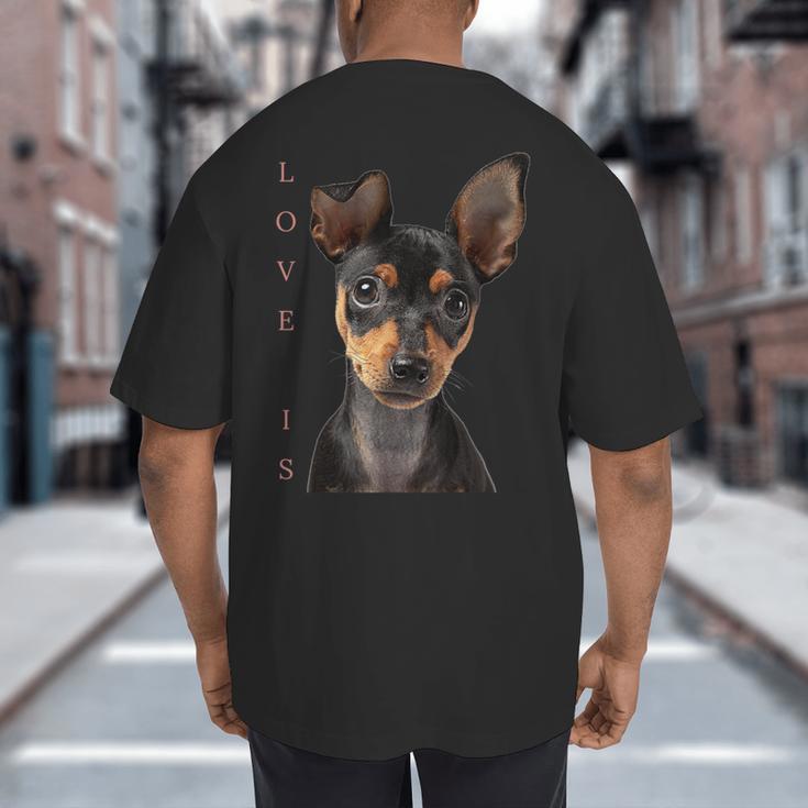 Miniature Pinscher Shirt Dog Mom Dad Tshirt Love Puppy Pet Big And Tall Men's T-Shirt Back Print